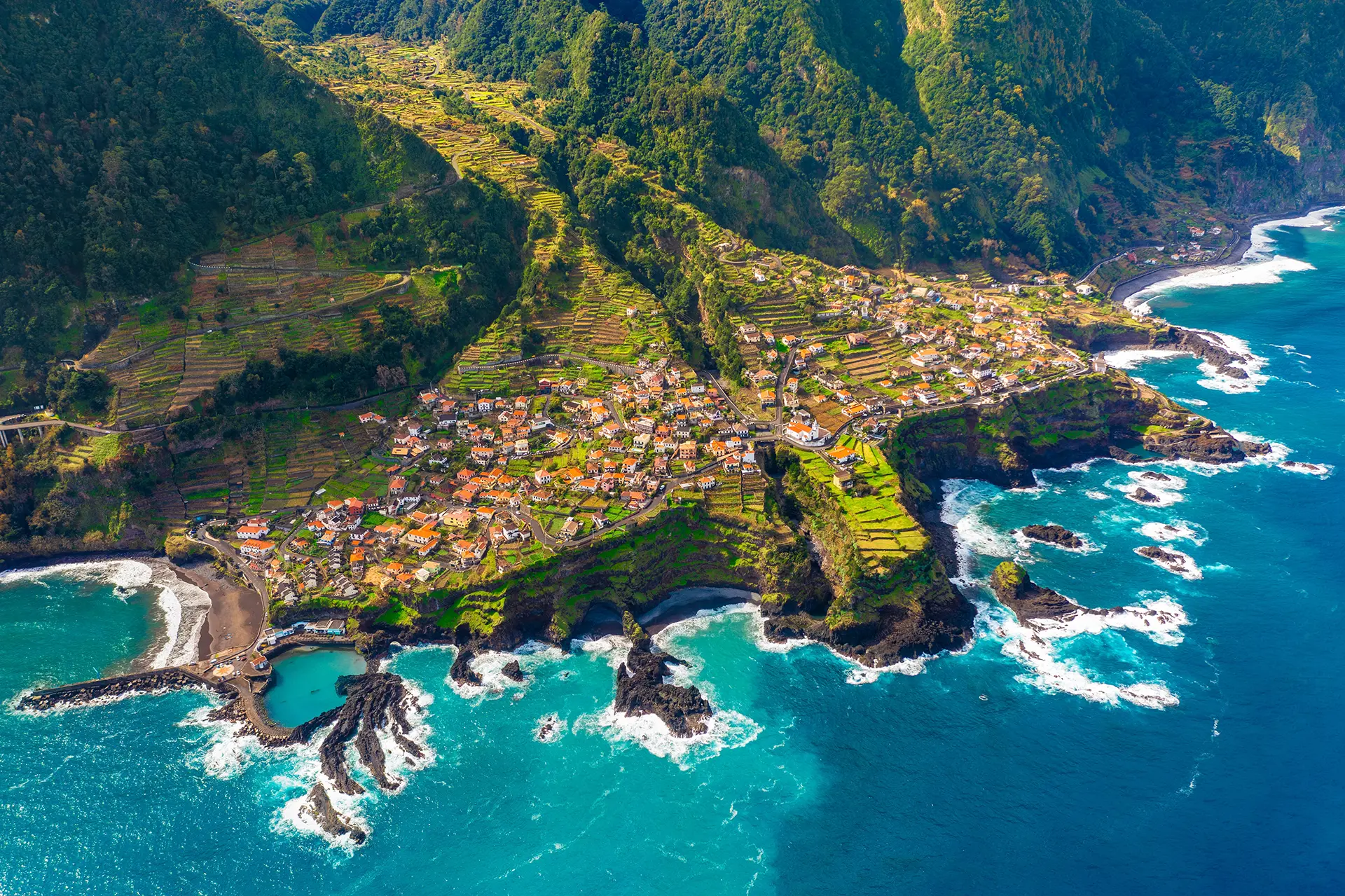Dramatic Seixal Coastline and Ocean in Madeira